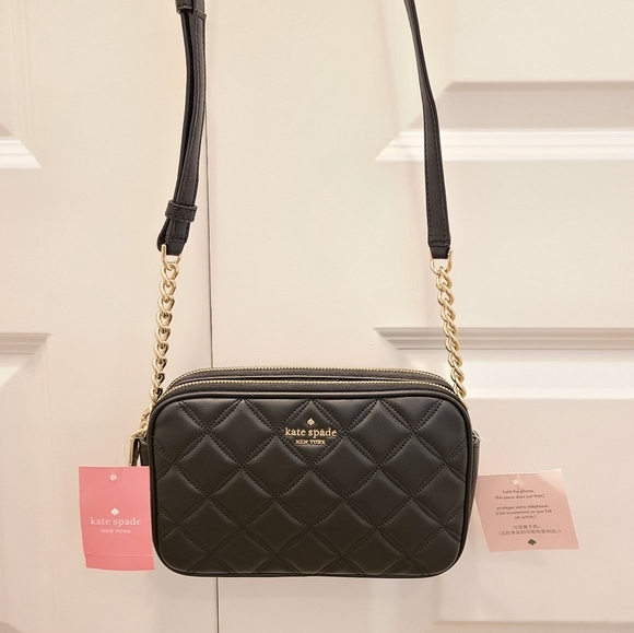 (BNWT) Kate Spade Natalia Smooth Quilted Double Zip Crossbody - Picture 2 of 5